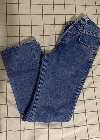 Kadın Mavi Midi Denim Jean