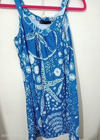 44 Beden mavi Renk Deniz yıldızlı şekilli elbise 