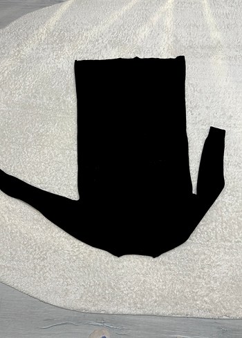 Siyah Triko Midi Kadın Sweatshirt - Görsel 2