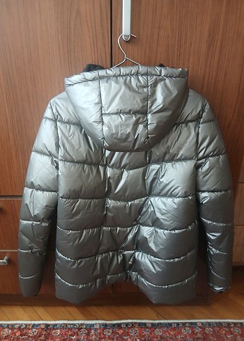 LC Waikiki Gri Kadın Metalik Midi Kışlık Mont