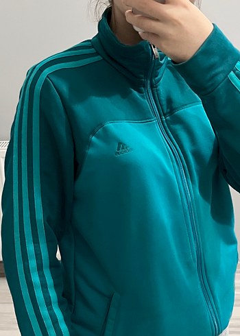 Adidas Fermuarlı Turkuaz Kadın Spor Ceket
