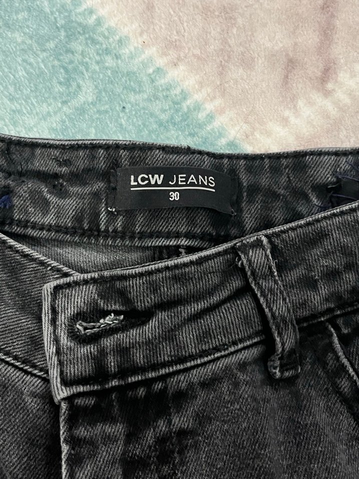 Gri Midi Boy Regular Fit Denim Kadın Jean - Görsel 3