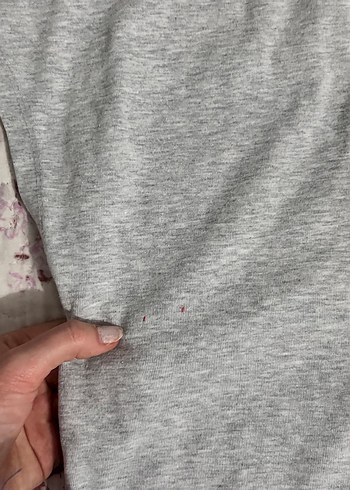 Gri Kısa Kollu Keten Tişört - Görsel 2