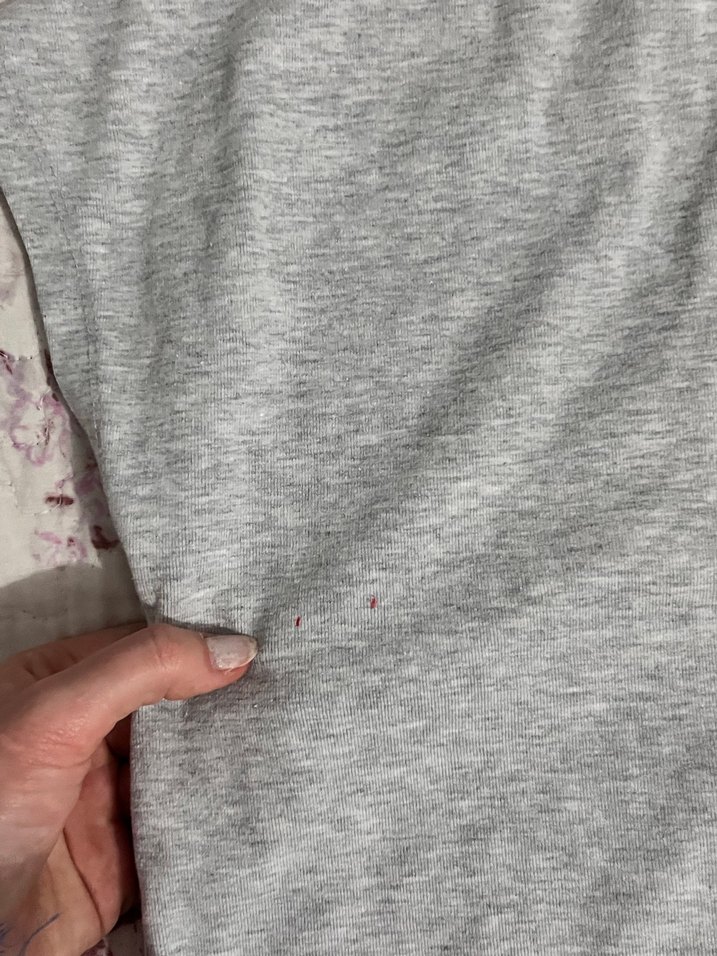 Gri Kısa Kollu Keten Tişört - Görsel 2