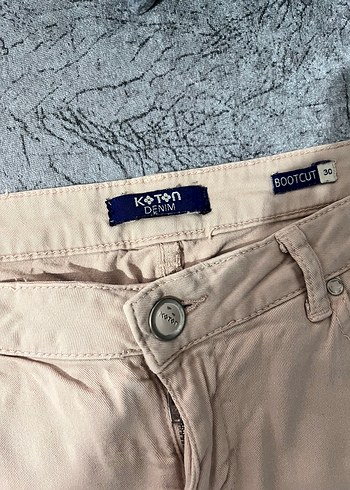 Koton Bej Keten Kumaş Kadın Pantolon