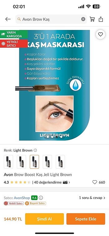 Avon Brow Boost Kas jeli light - Görsel 4