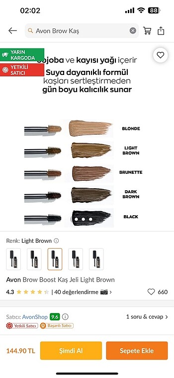 Avon Brow Boost Kas jeli light - Görsel 5