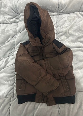 Kahverengi Erkek Çocuk Kapüşonlu Mont - Görsel 6