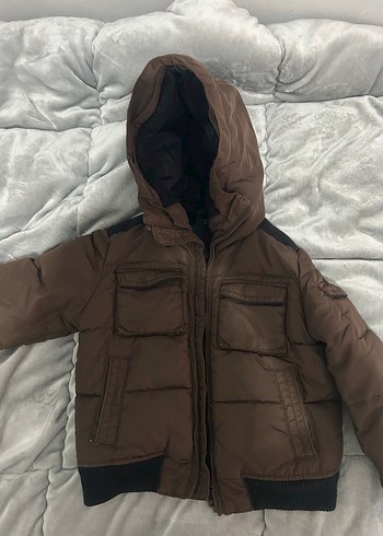 Kahverengi Erkek Çocuk Kapüşonlu Mont - Görsel 5