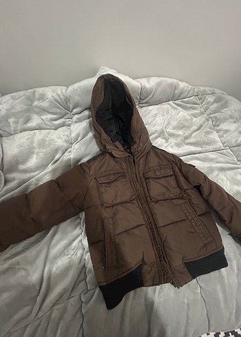 Kahverengi Erkek Çocuk Kapüşonlu Mont - Görsel 4