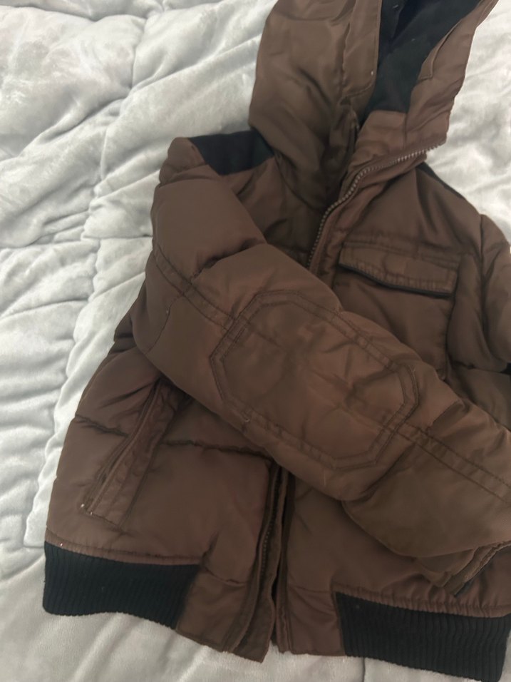 Kahverengi Erkek Çocuk Kapüşonlu Mont - Görsel 2