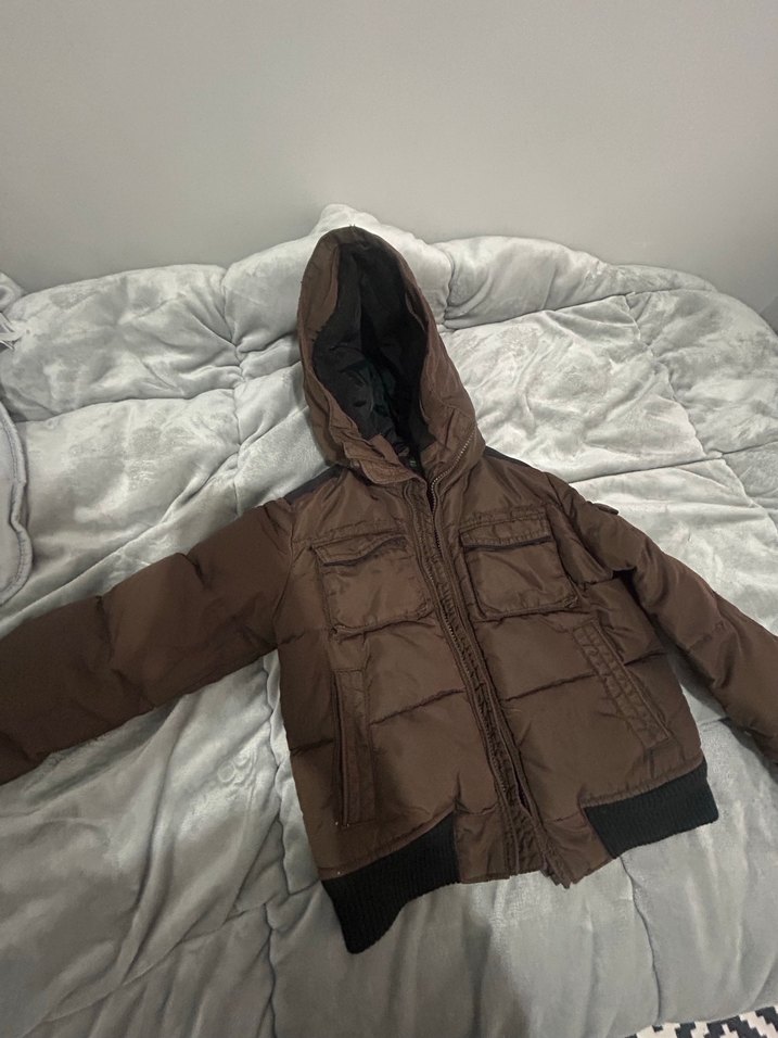 Kahverengi Erkek Çocuk Kapüşonlu Mont - Görsel 4