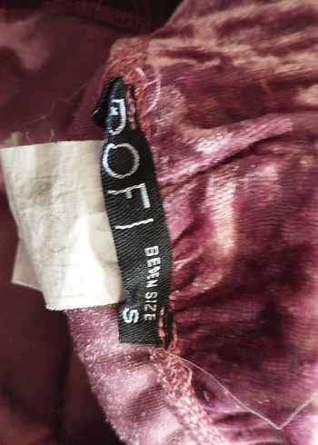 s Beden pembe Renk Kadın Pileli Pembe Tie-Dye Kadife Eşofman Y2K