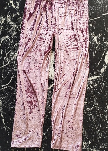 Kadın Pileli Pembe Tie-Dye Kadife Eşofman Y2K