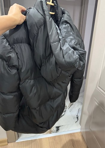 Siyah Kadın Midi Kışlık Mont - Görsel 2