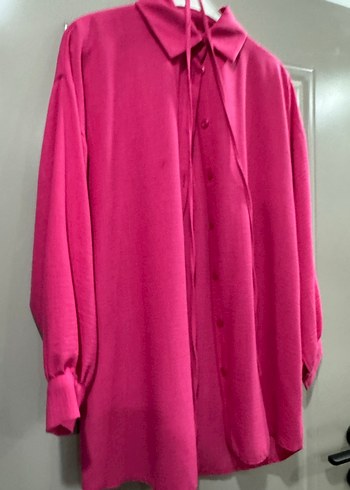 Pembe Düğmeli Kadın Gömlek - Görsel 2