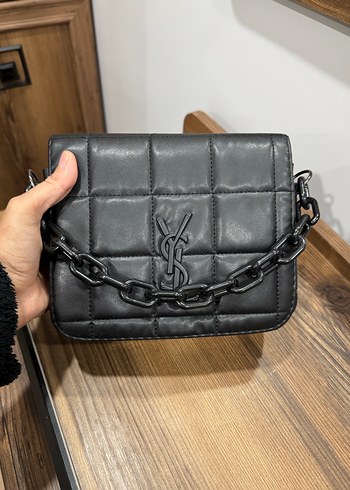 Zincir Detaylı Siyah Deri Kadın Çanta - Görsel 2