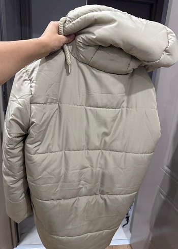 Bej Midi Kadın Kışlık Mont - Görsel 2