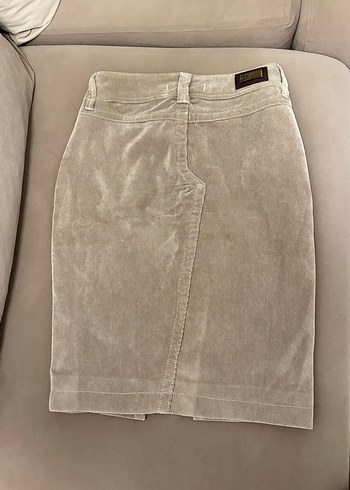 Bej Süet Midi Hamile Etek - Görsel 4