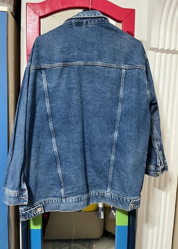 Düğmeli Mavi Kadın Midi Denim Ceket - Görsel 2