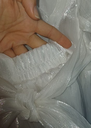 Kız Çocuk Beyaz  Kısa Kollu Elbise gelinlik  5 6  yaşa uygundur - Görsel 4