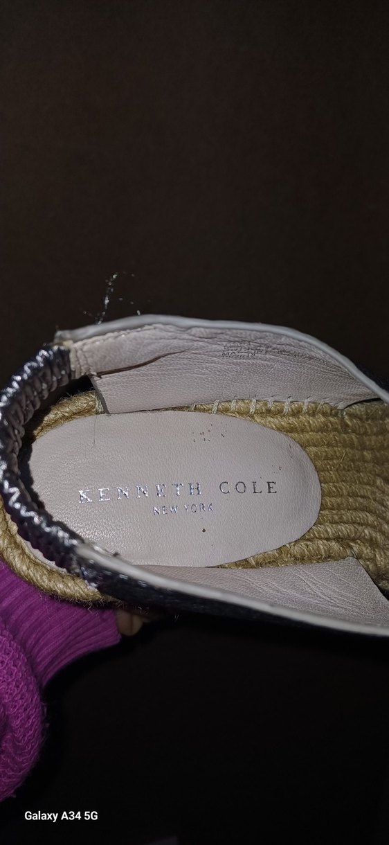 Gri Deri Dolgu Topuklu Sandalet - Görsel 5