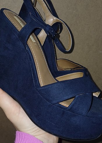 Laciverti Süet Dolgu Topuklu Kadın Ayakkabı - Görsel 3