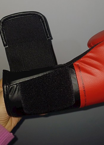 Kırmızı Deri Erkek Boks Eldiveni Velcro - Görsel 5
