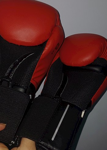 Kırmızı Deri Erkek Boks Eldiveni Velcro - Görsel 2
