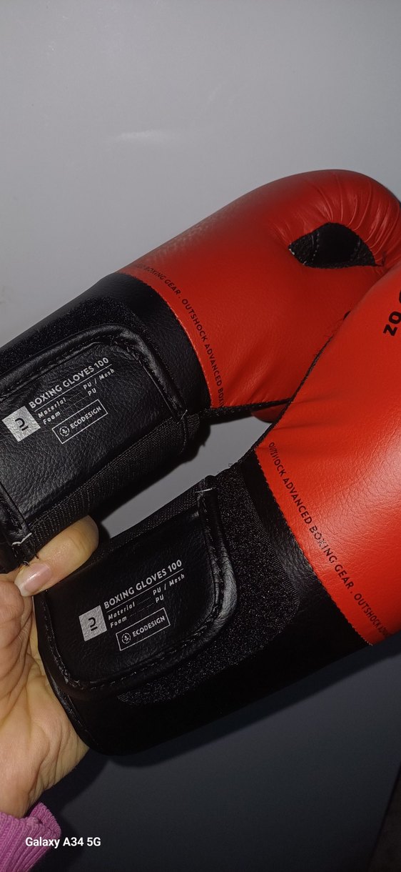 Kırmızı Deri Erkek Boks Eldiveni Velcro - Görsel 3