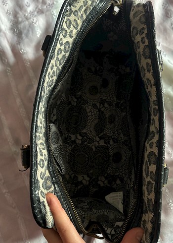 Kahverengi Leopar Desenli Deri Kadın Çanta - Görsel 2