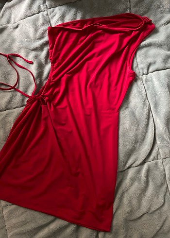 Kırmızı Drapeli Milla Mini Elbise 42 - Görsel 3