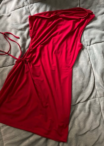 Kırmızı Drapeli Milla Mini Elbise 42 - Görsel 2