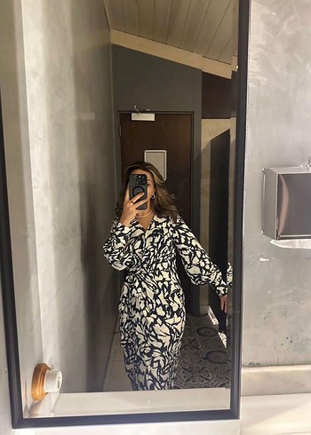 MANGO desenli anvelop kesim elbise - Görsel 2