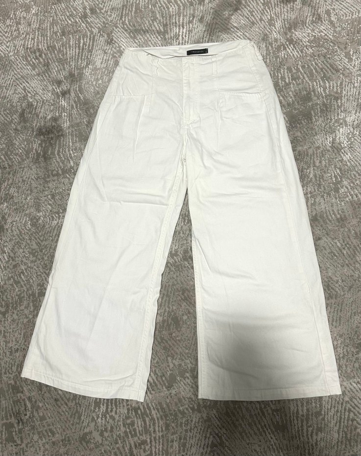 Keten Görünümlü Beyaz Kot Pantolon - Görsel 3