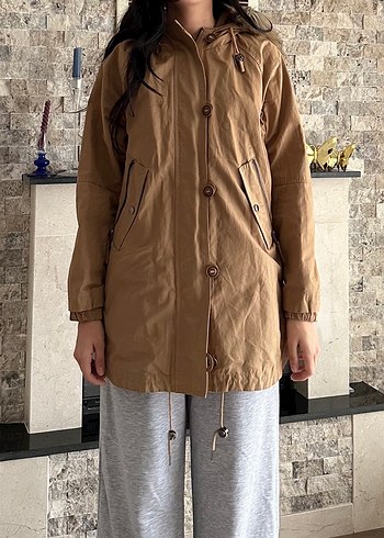 Zara Camel Kadın Mont Kürk Detaylı - Görsel 11