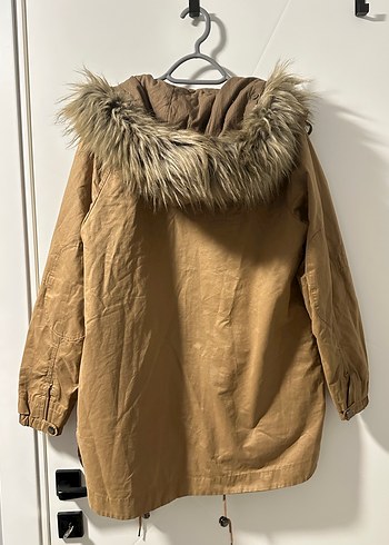 Zara Camel Kadın Mont Kürk Detaylı - Görsel 7