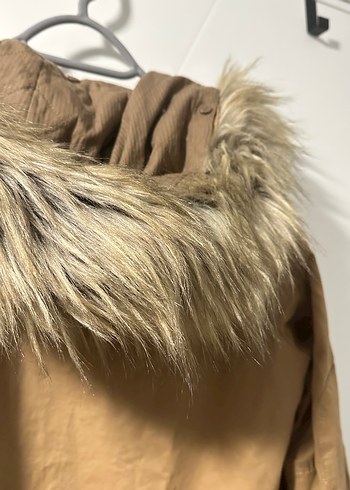 Zara Camel Kadın Mont Kürk Detaylı - Görsel 8