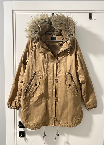Zara Camel Kadın Mont Kürk Detaylı - Görsel 2
