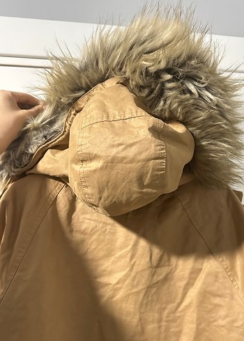 Zara Camel Kadın Mont Kürk Detaylı - Görsel 9