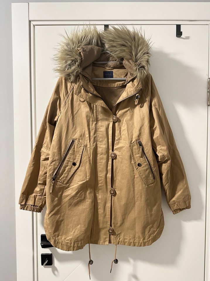 Zara Camel Kadın Mont Kürk Detaylı - Görsel 2