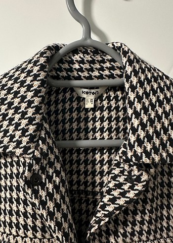 Kareli Midi Kadın Örme Gömlek Kışlık - Görsel 2