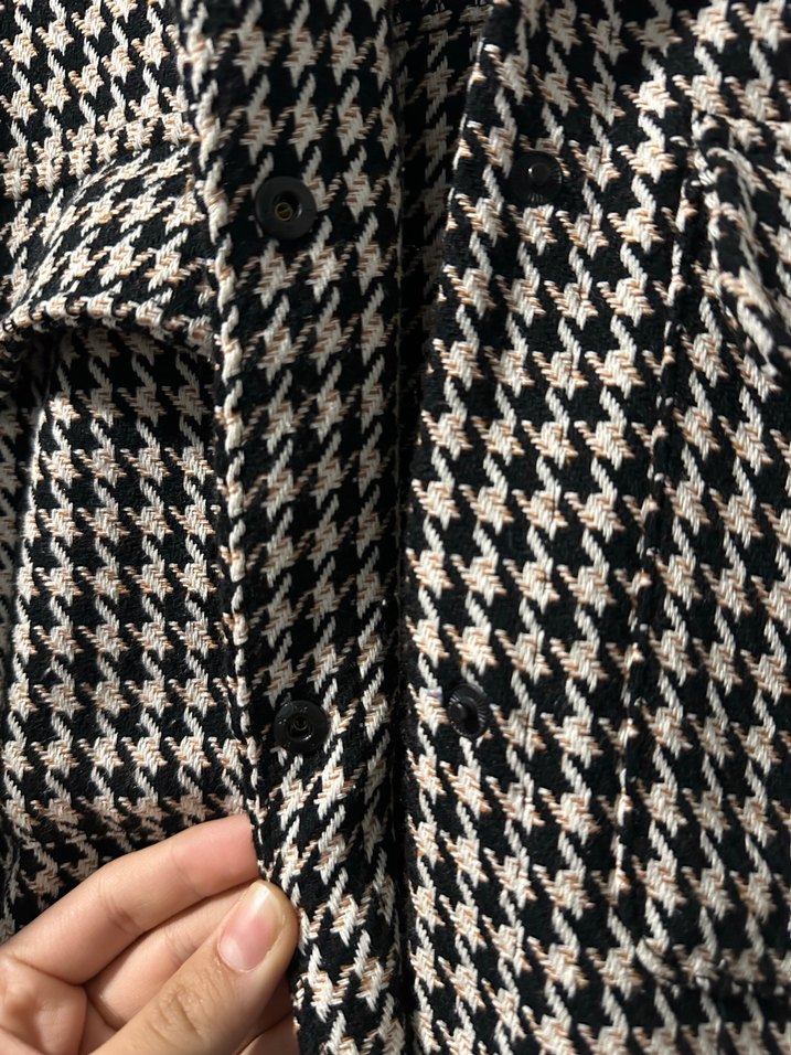 Kareli Midi Kadın Örme Gömlek Kışlık - Görsel 3