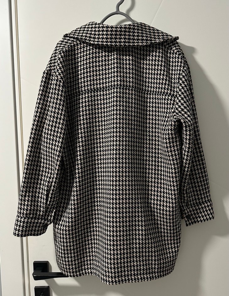 Kareli Midi Kadın Örme Gömlek Kışlık - Görsel 4