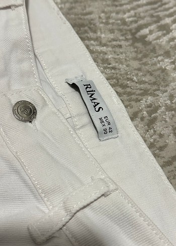 Beyaz Kadın Regular Fit Kot Pantolon - Görsel 4