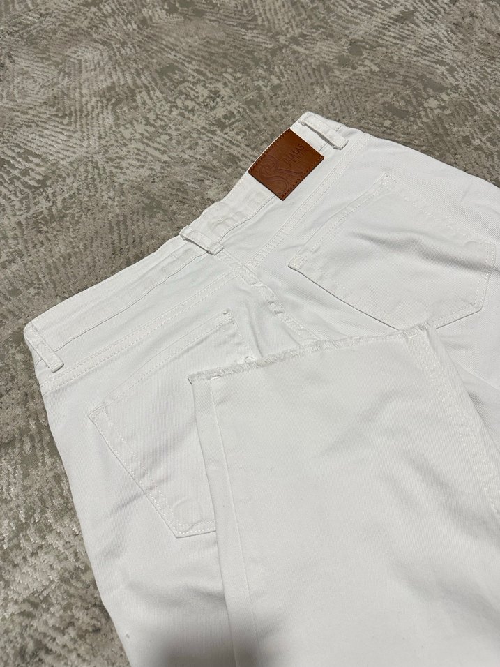 Beyaz Kadın Regular Fit Kot Pantolon - Görsel 3