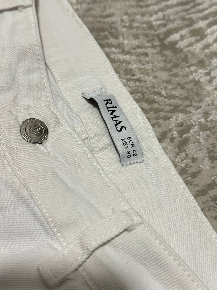 Beyaz Kadın Regular Fit Kot Pantolon - Görsel 4