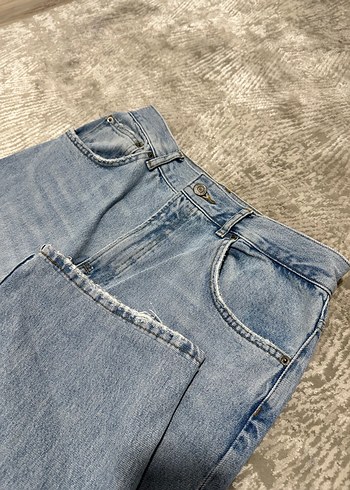 Zara Açık Mavi Bol Kesim Kadın Kot Pantolon - Görsel 3