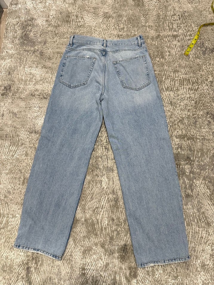 Zara Açık Mavi Bol Kesim Kadın Kot Pantolon - Görsel 5