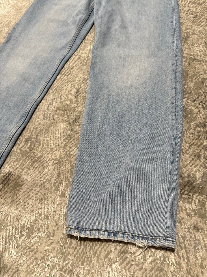 Zara Açık Mavi Bol Kesim Kadın Kot Pantolon - Görsel 4